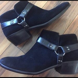 Sam Edelman black suede buckle-zip🤟🏻leather!!!